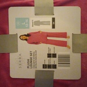 Serra Pink Plush Lounge Set Size L 12-14